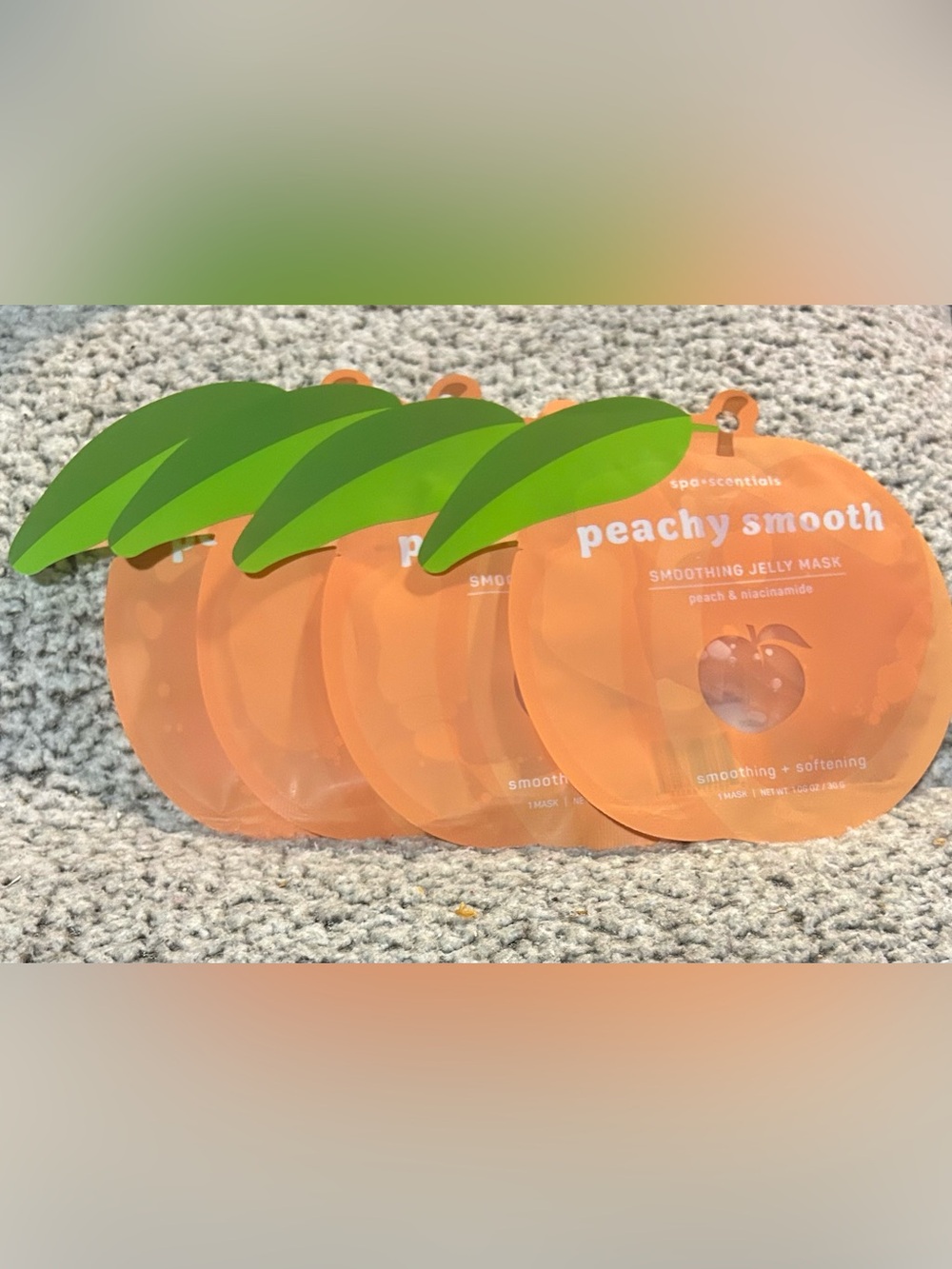 Spa Scentials Peachy Smoothing Peel-Off Face Mask - Peach Set of 4
